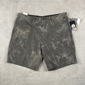 Volcom Men's Sz 38 Stone Faded Polyester Cotton Elastane Hybrid Quick Dry Shorts